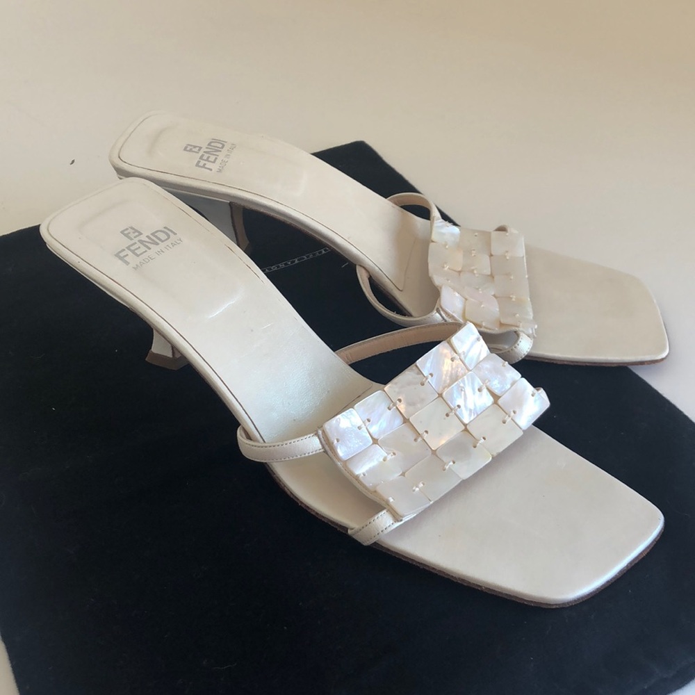 Fendi ☆ Mother of Pearl Slides / Sandals